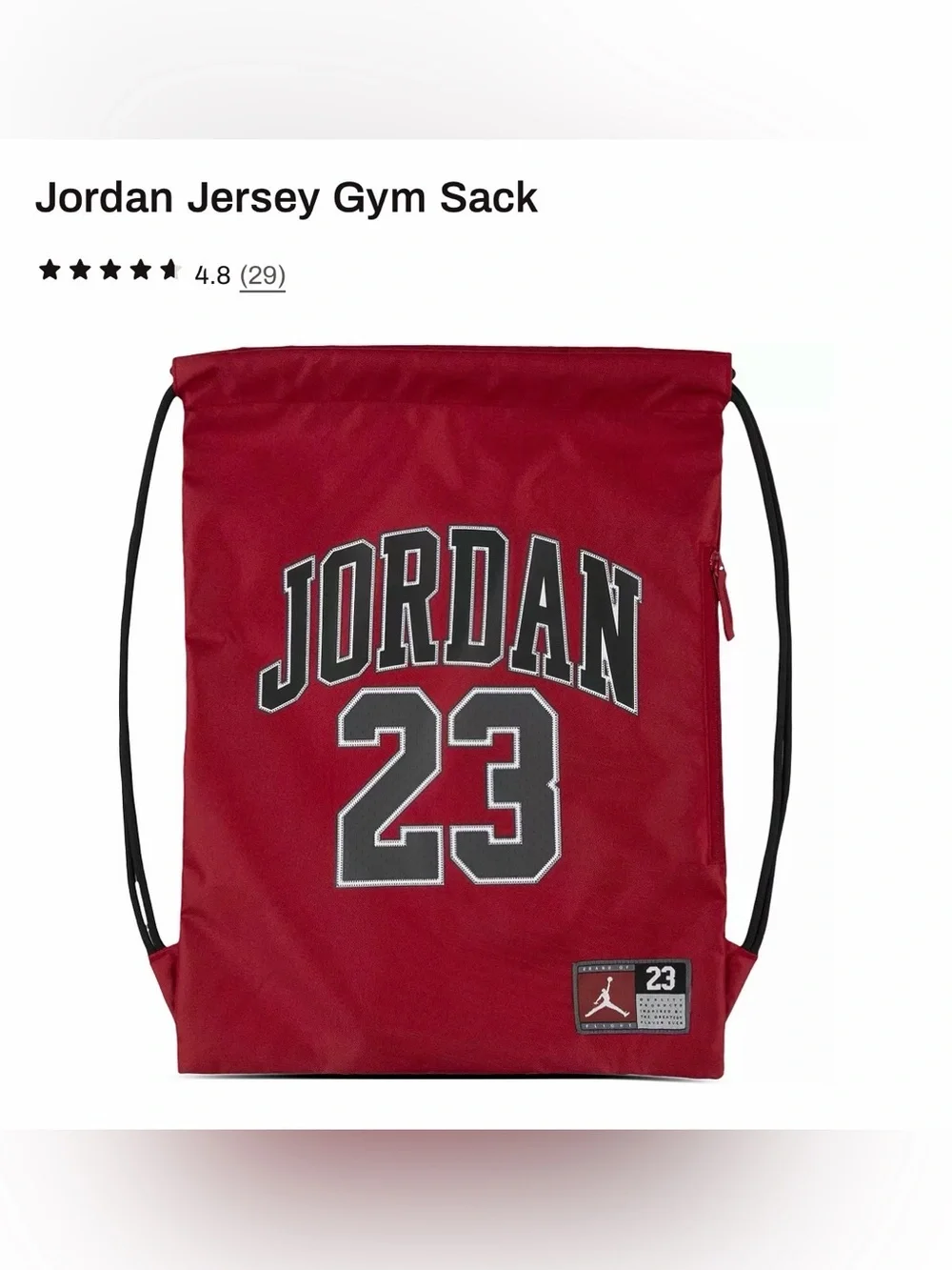 *new* Jordan Red and Black Jersey Gym Sack